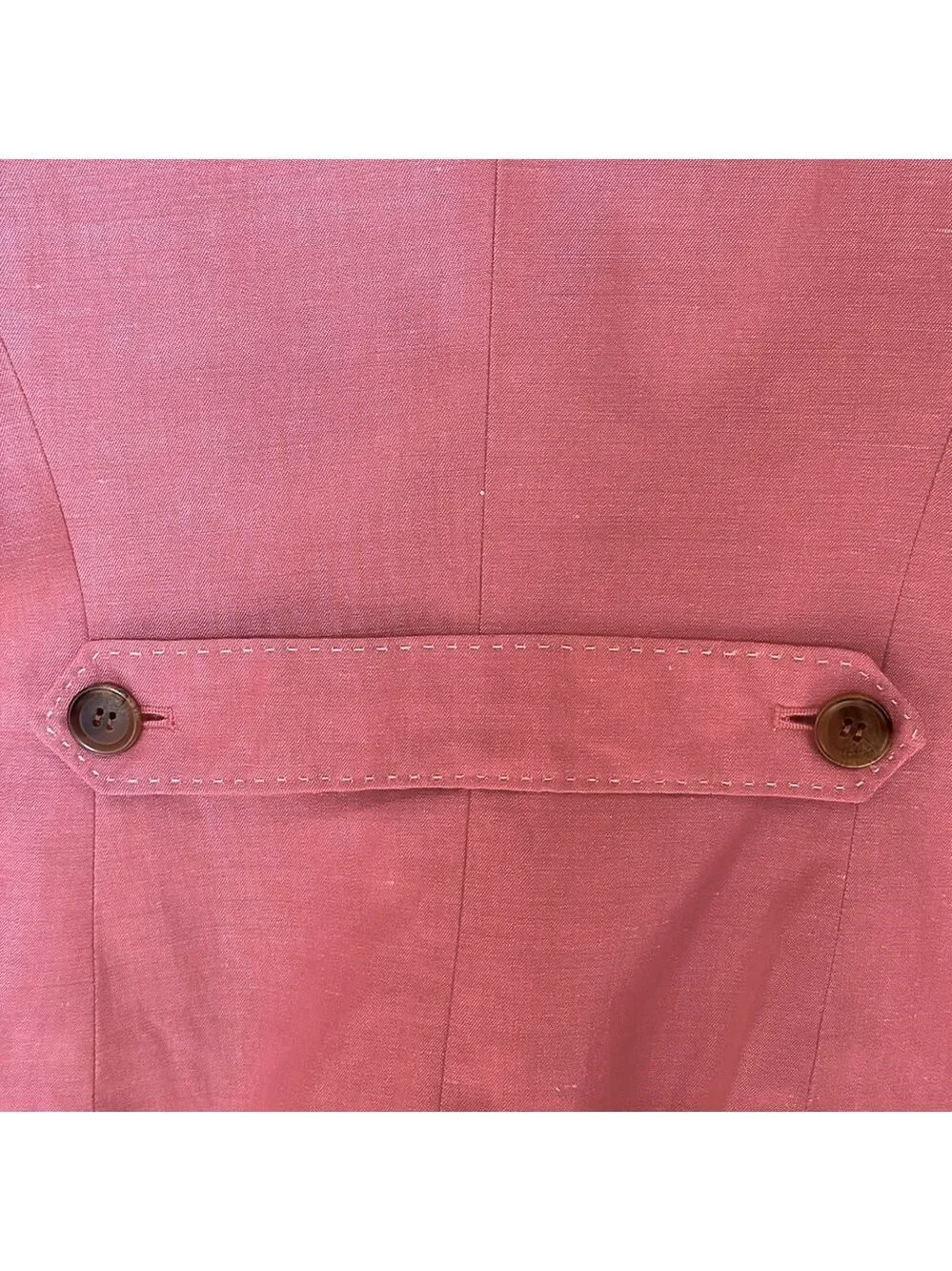 Ann Taylor Loft blazer salmon pink with white contrast stitching pockets Sz 8